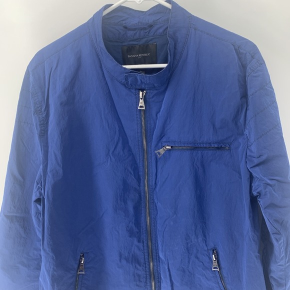 Banana Republic Other - Banana Republic Jacket Mens Large  Blue Nylon Cotton Full Zip  2013 Windbreaker